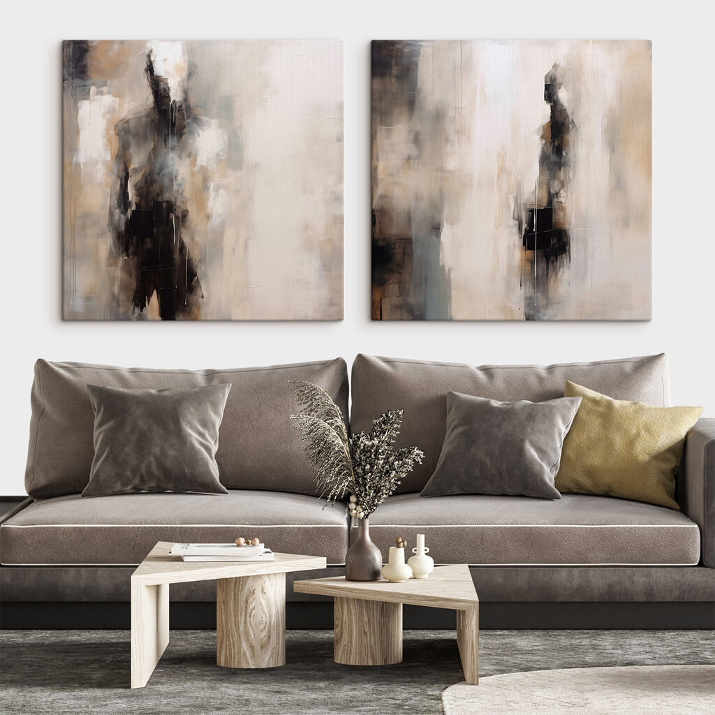 Painting of a white and brown wall Painting of a white and brown wall