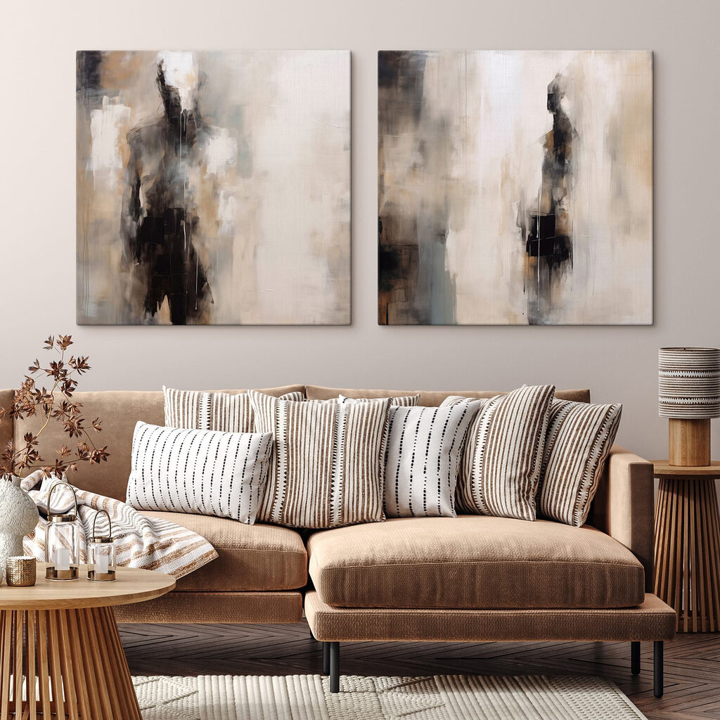 Painting of a white and brown wall Painting of a white and brown wall