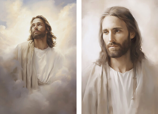 Painting of a man in white robes Painting of a man in white robes