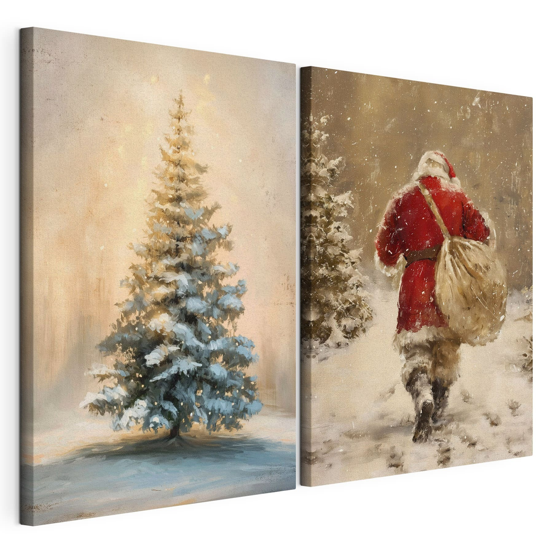 Painting of a man walking in the snow Painting of a man walking in the snow