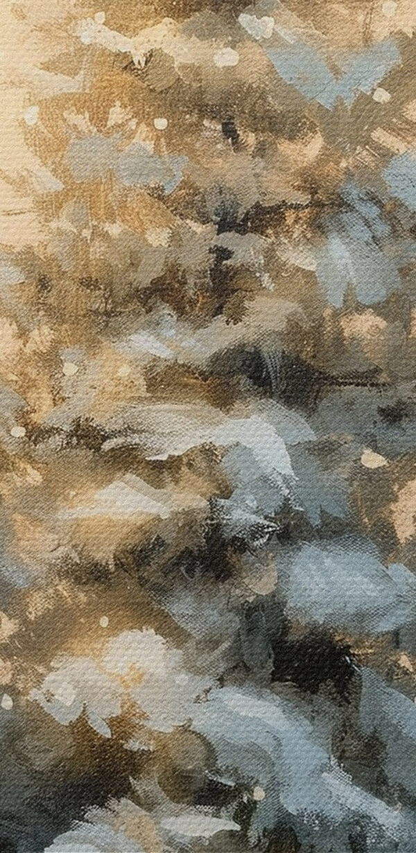 Painting of a man walking in the snow Painting of a man walking in the snow