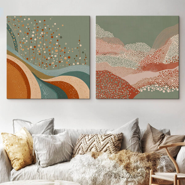 Two paintings of a landscape Two paintings of a landscape