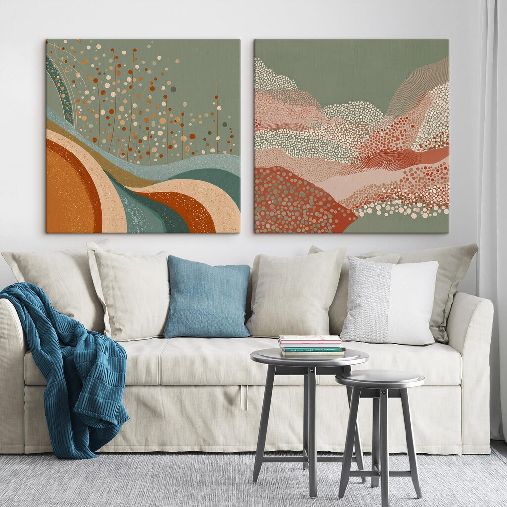 Two paintings of a landscape Two paintings of a landscape