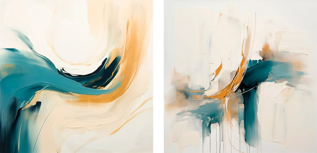 Two paintings of different colors Two paintings of different colors