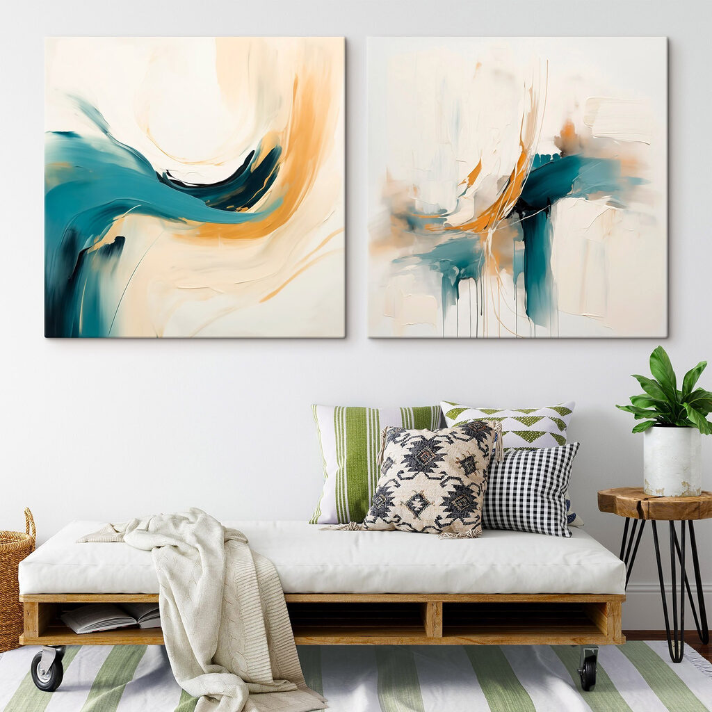 Two paintings of different colors Two paintings of different colors