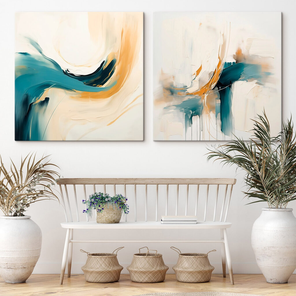Two paintings of different colors Two paintings of different colors