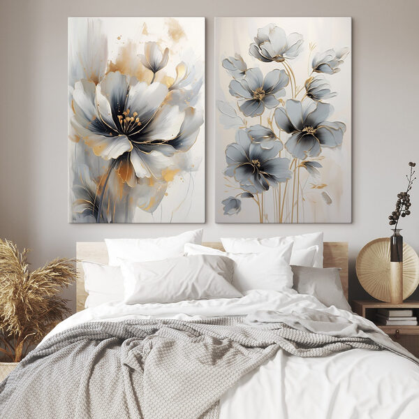 - Elegant blooms in soft hues - Elegant blooms in soft hues