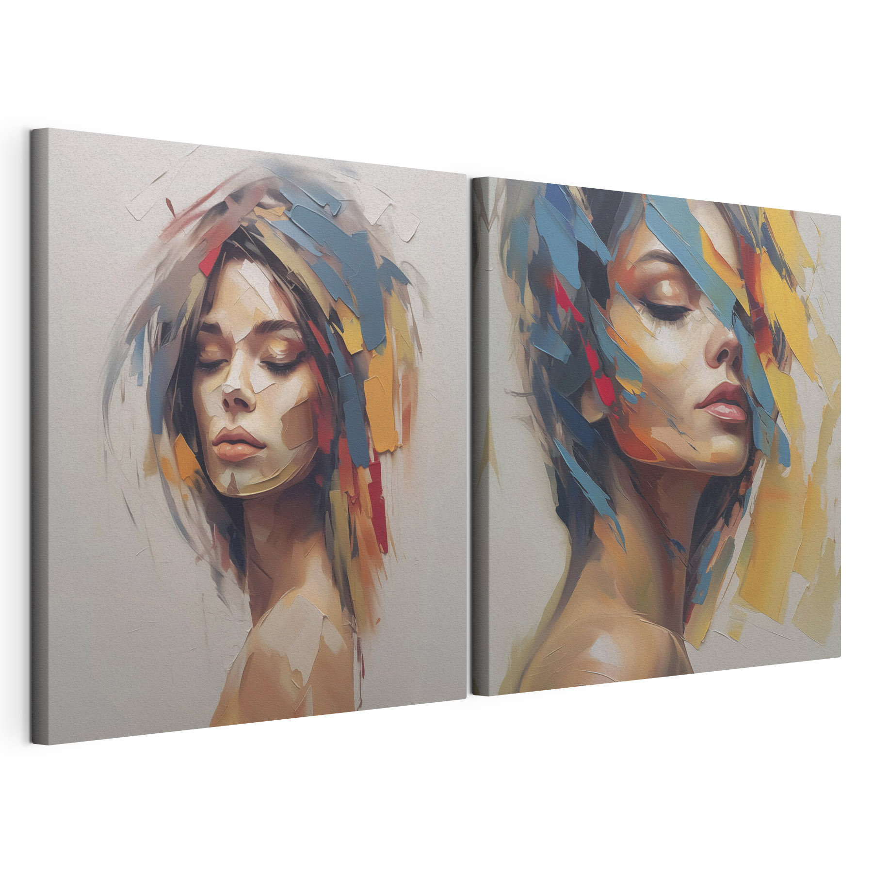Woman with paint on her face