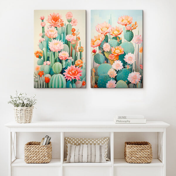 Painting of flowers and cactuses Painting of flowers and cactuses