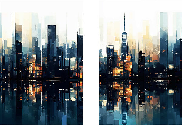 City skyline with a reflection of the water City skyline with a reflection of the water