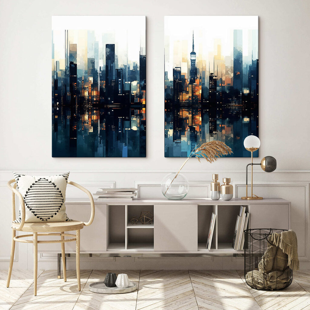 City skyline with a reflection of the water City skyline with a reflection of the water