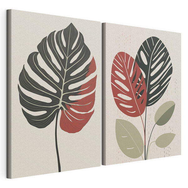 Modułowy wydruk na płótnie Dwa zdjęcia rośliny