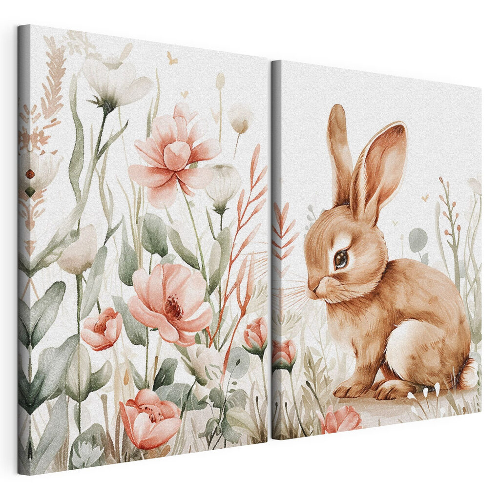 Rabbit and flowers Rabbit and flowers
