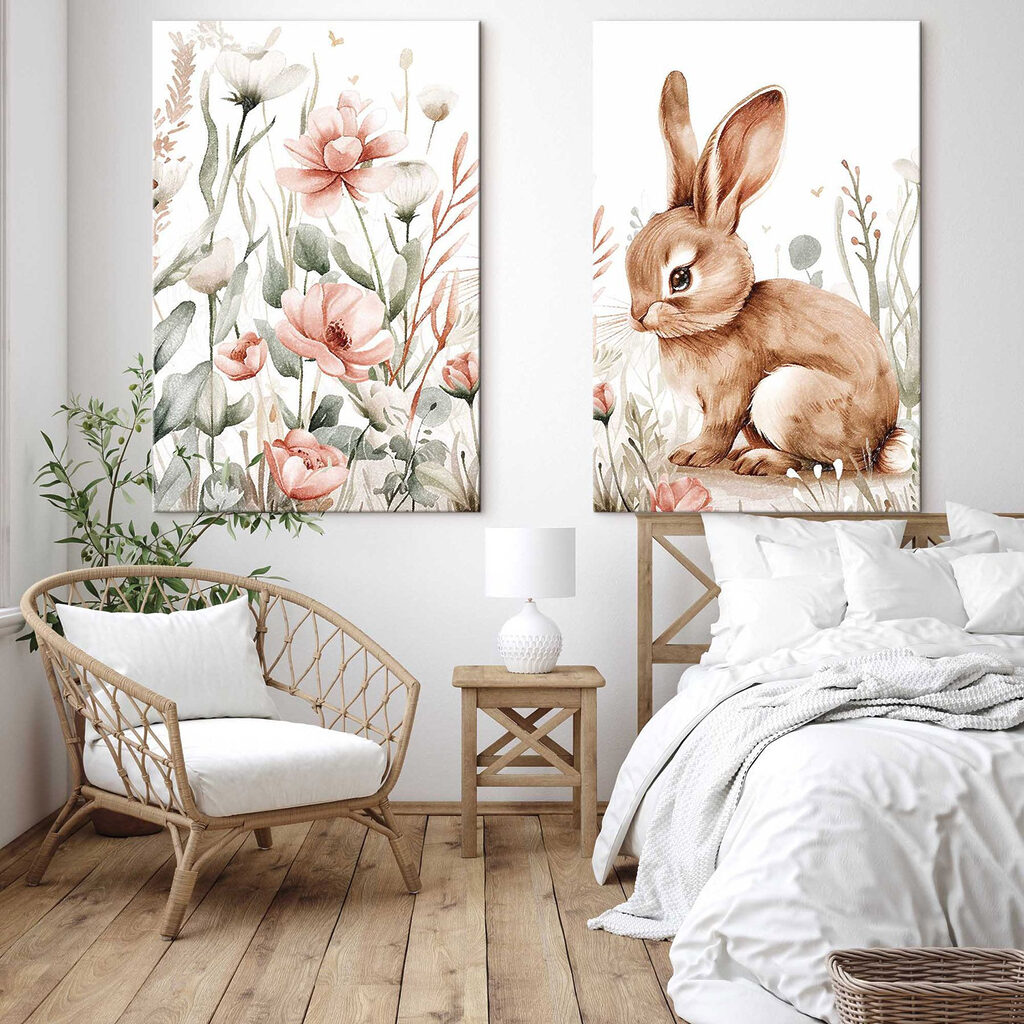 Rabbit and flowers Rabbit and flowers
