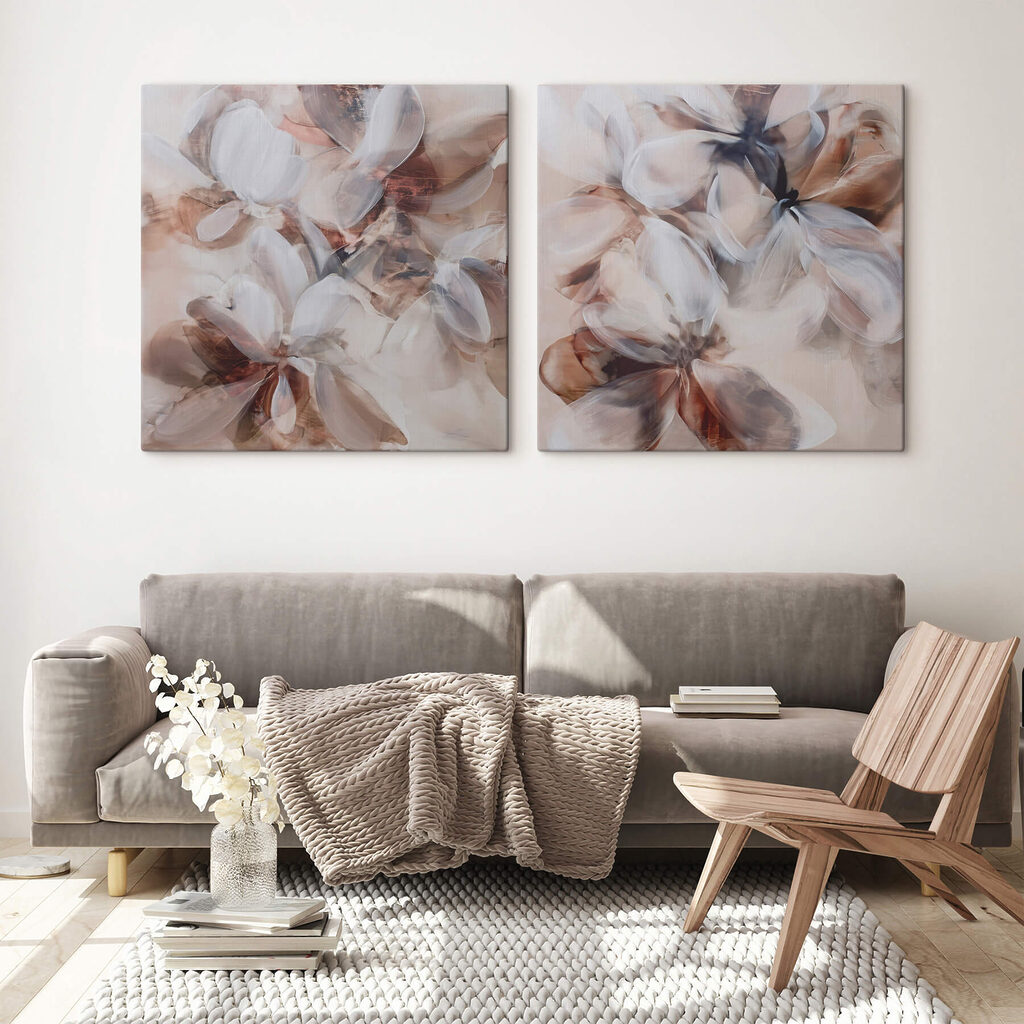 Painting of flowers on canvas Painting of flowers on canvas