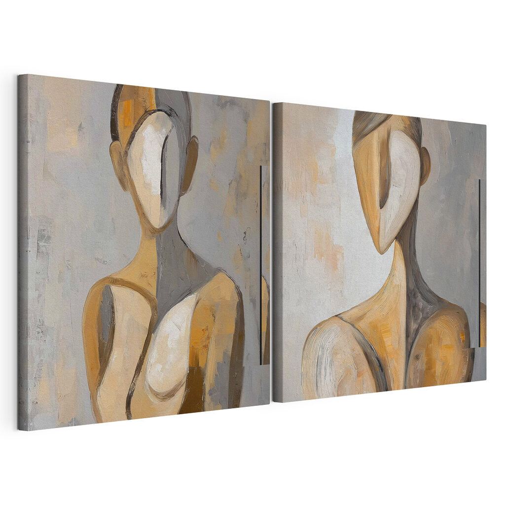 Collage of a painting of a woman