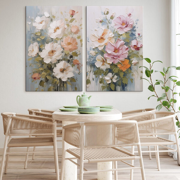 Painting of flowers on canvas Painting of flowers on canvas