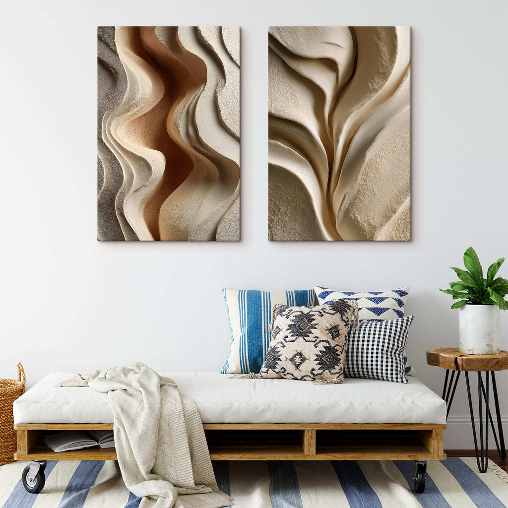 Soft curves and warm tones entwine Soft curves and warm tones entwine