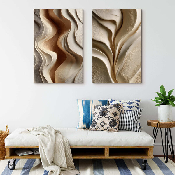 Soft curves and warm tones entwine Soft curves and warm tones entwine