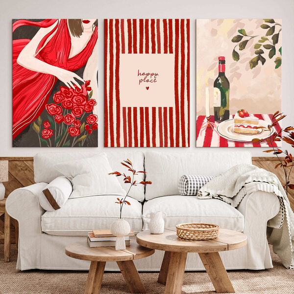 Collage of a woman holding a bouquet of roses and a candle Collage of a woman holding a bouquet of roses and a candle