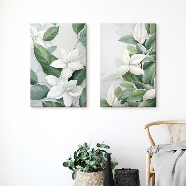 - Serene botanical elegance in soft hues - Serene botanical elegance in soft hues