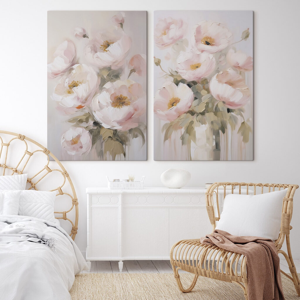Painting of flowers in a vase Painting of flowers in a vase