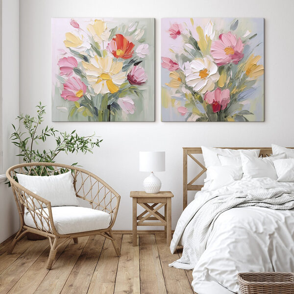Painting of flowers on canvas Painting of flowers on canvas