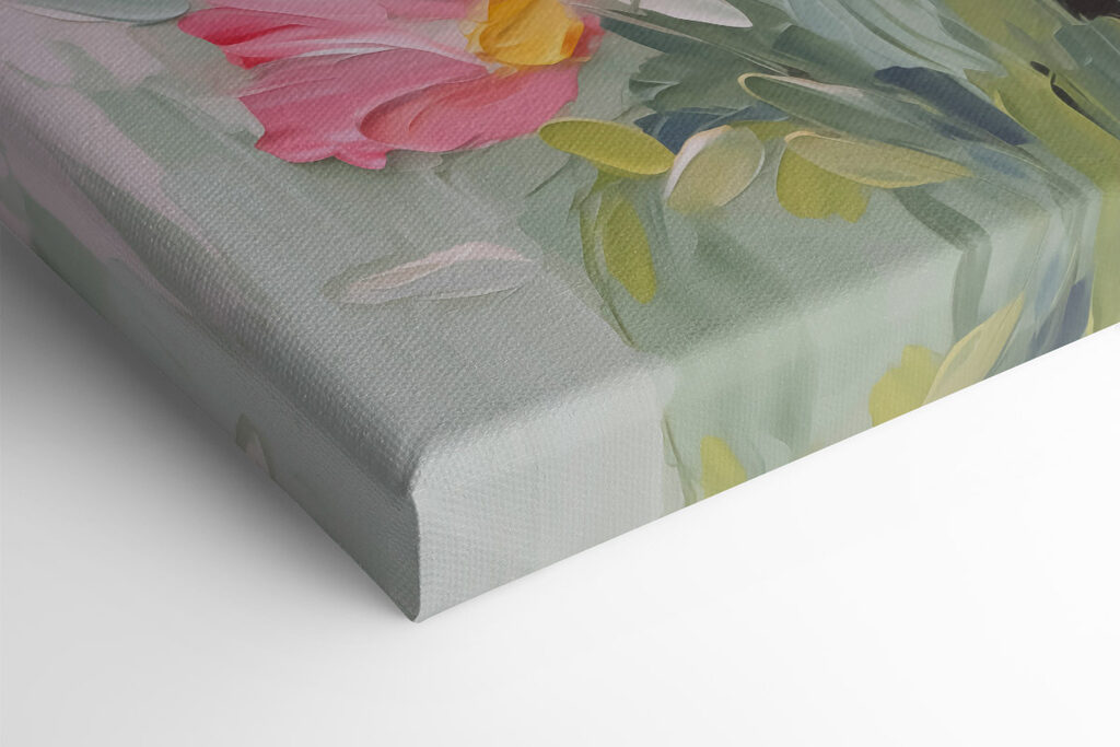 Painting of flowers on canvas Painting of flowers on canvas