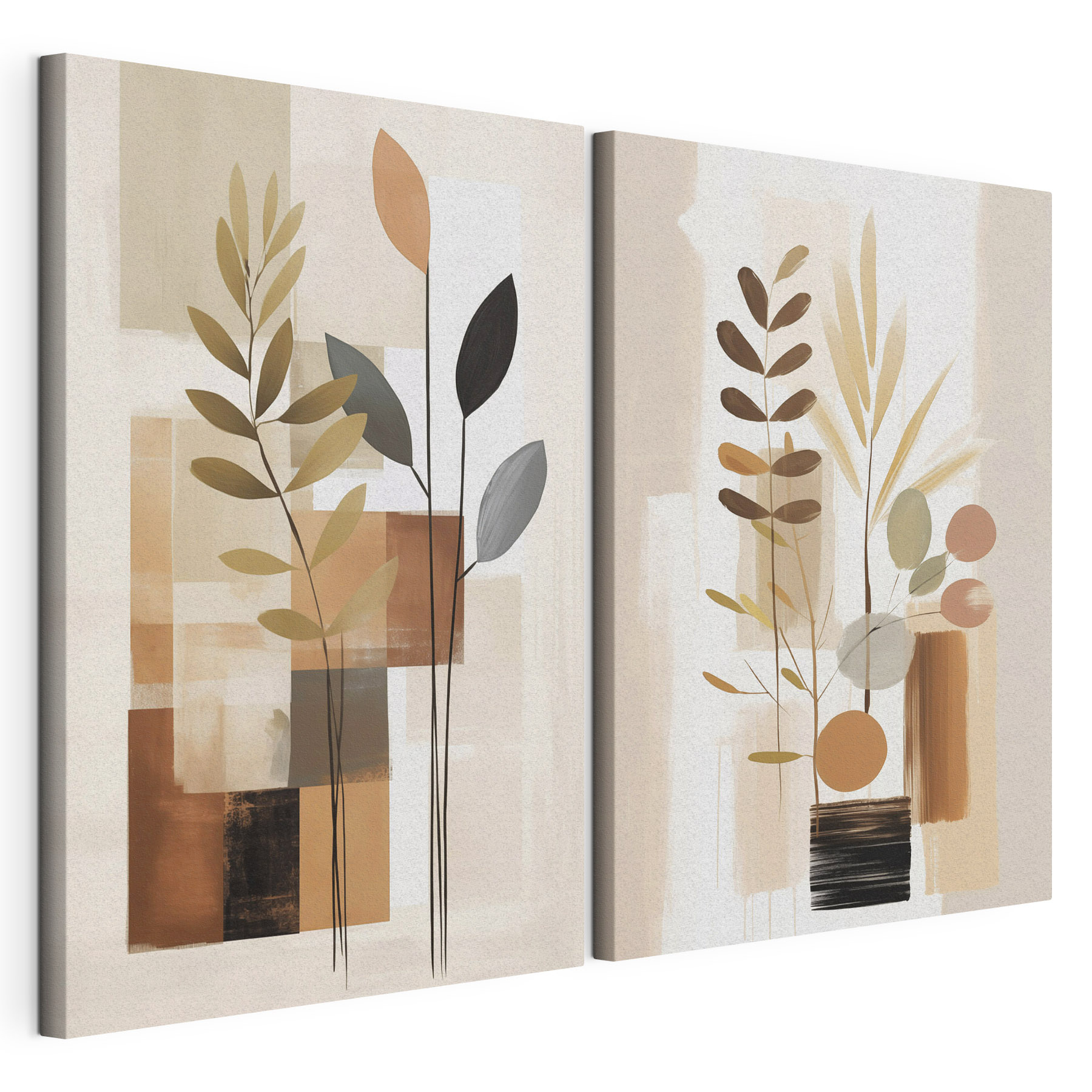 Painting of plants and squares Painting of plants and squares