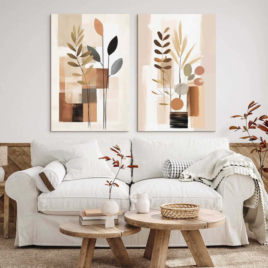 Painting of plants and squares Painting of plants and squares