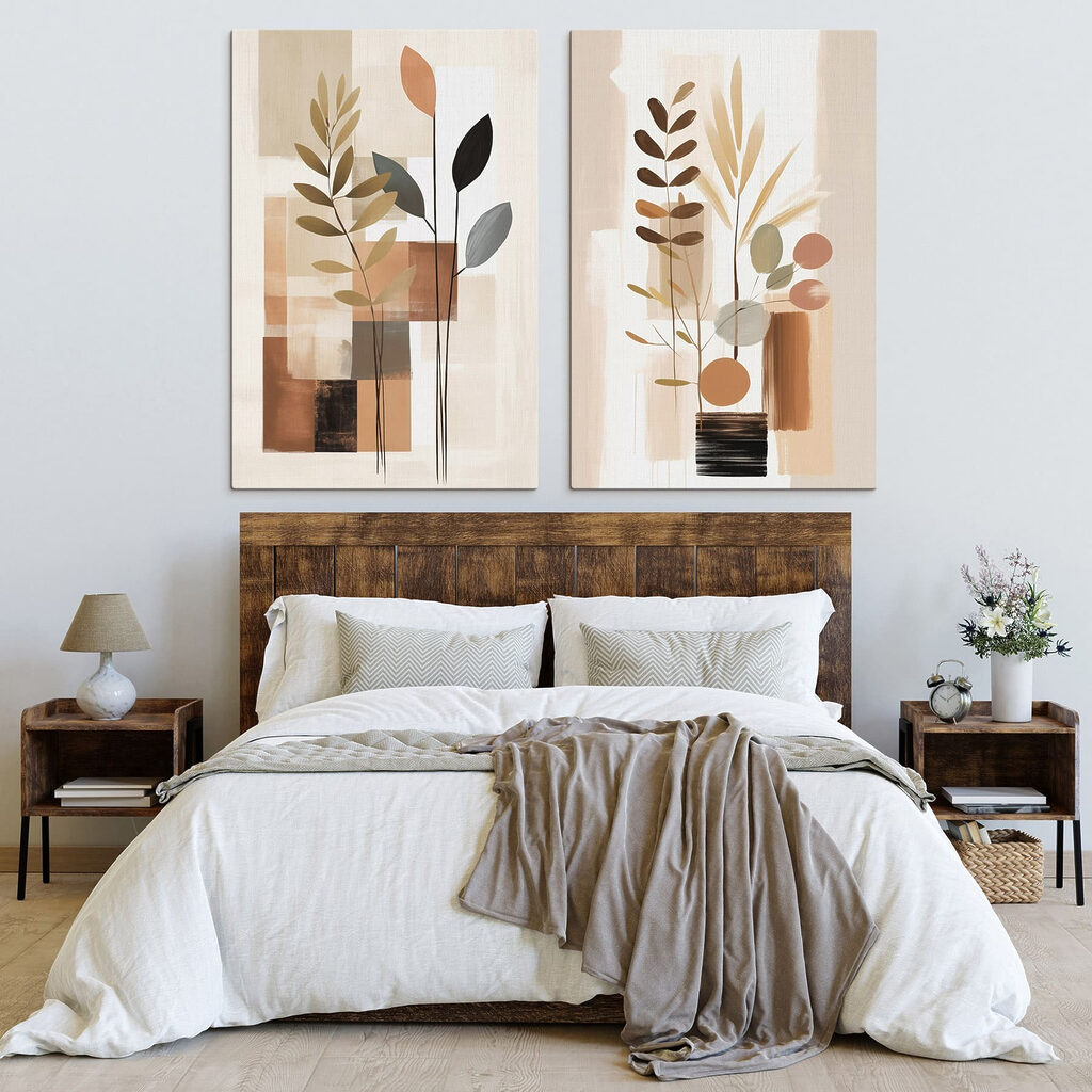 Painting of plants and squares Painting of plants and squares