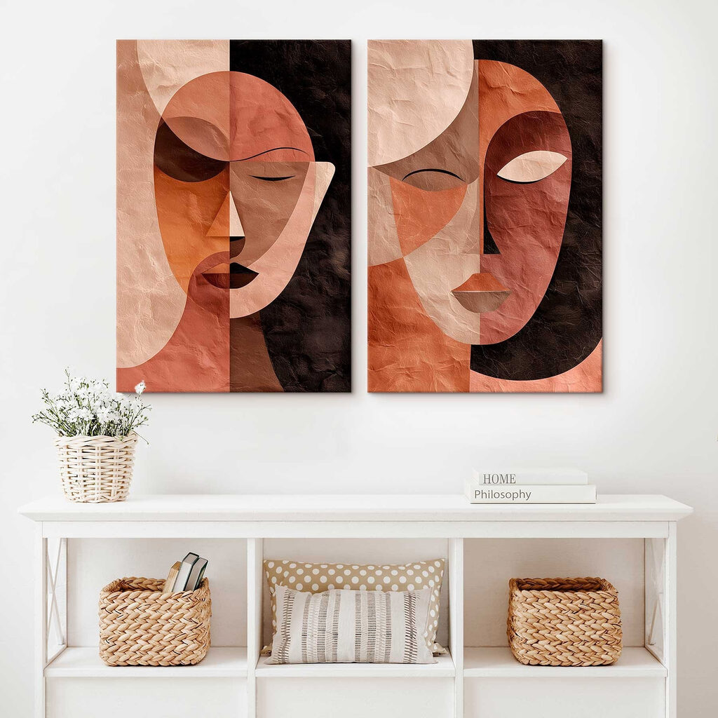 Couple of faces with different colors Couple of faces with different colors