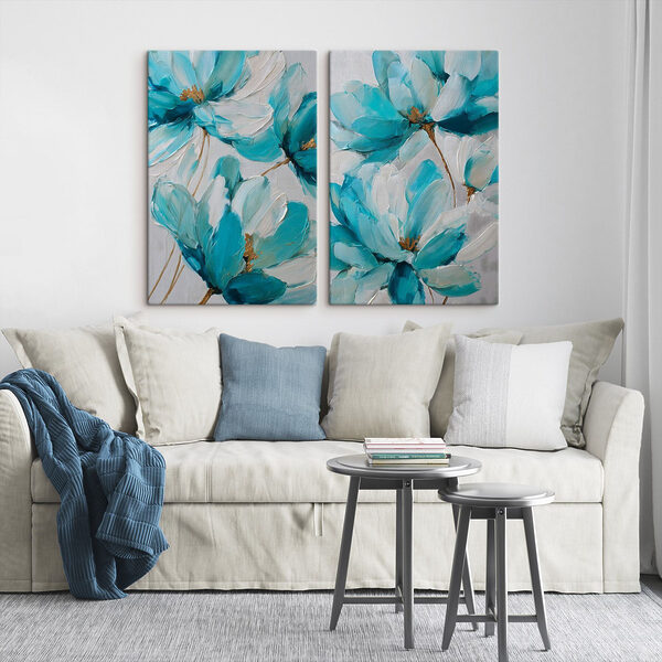 Vibrant blossoms in soft blue hues Vibrant blossoms in soft blue hues