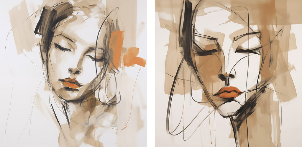 Painting of a woman's face Painting of a woman's face
