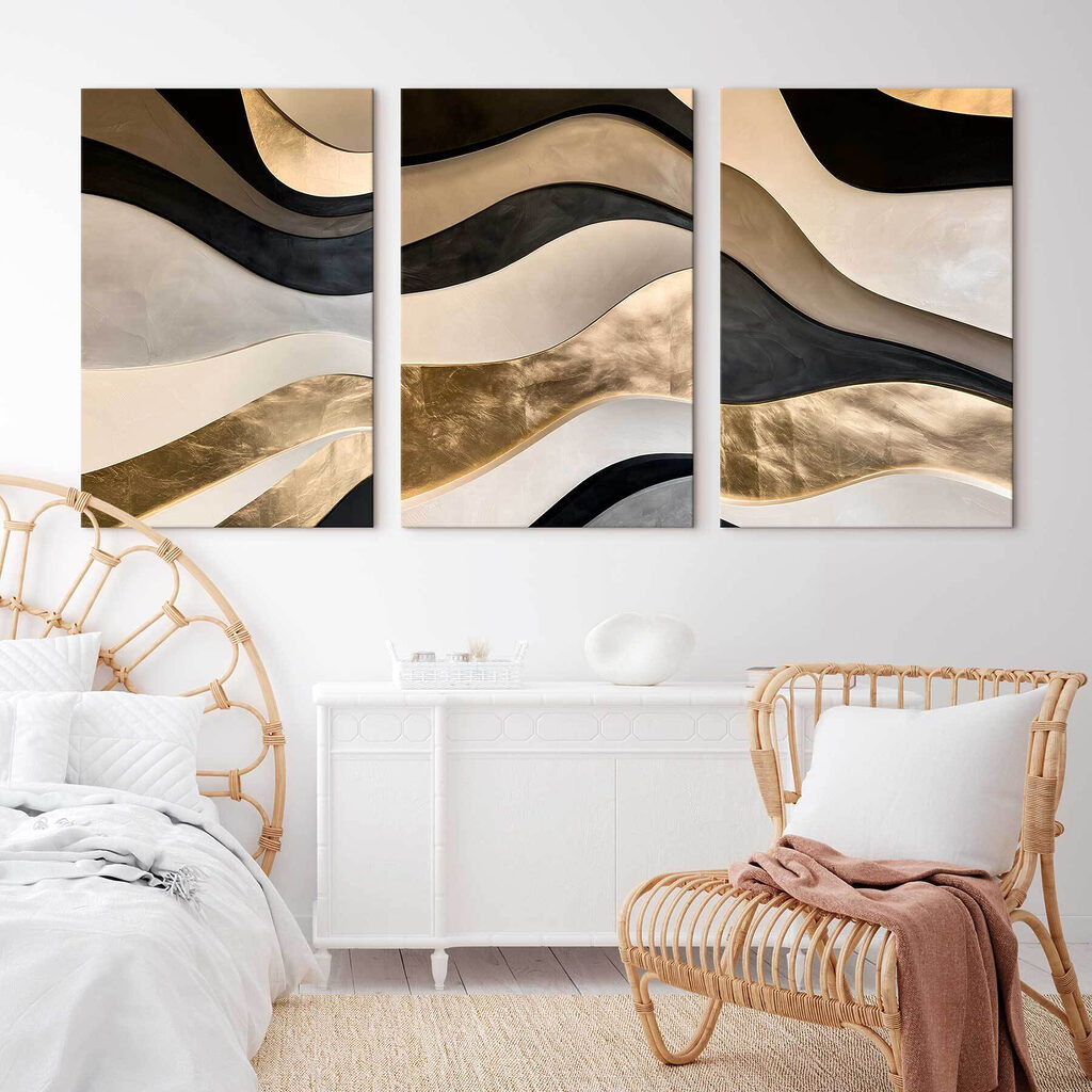 Collage of different colors of wavy patterns Collage of different colors of wavy patterns