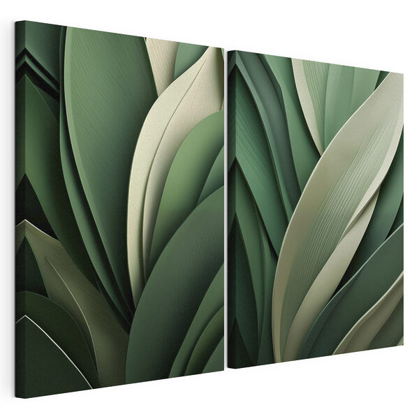 Modułowy wydruk na płótnie Bujna, zielona roślinność w harmonii
