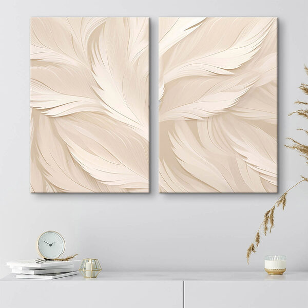 White feather pattern on a white surface White feather pattern on a white surface