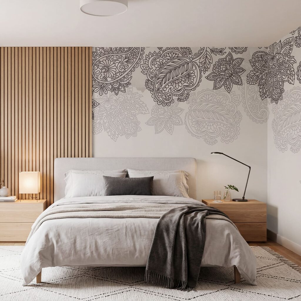 Wzór z motywami paisley i kwiatów Wzór z motywami paisley i kwiatów