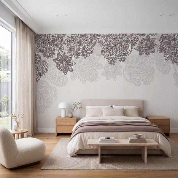 Wzór z motywami paisley i kwiatów Wzór z motywami paisley i kwiatów