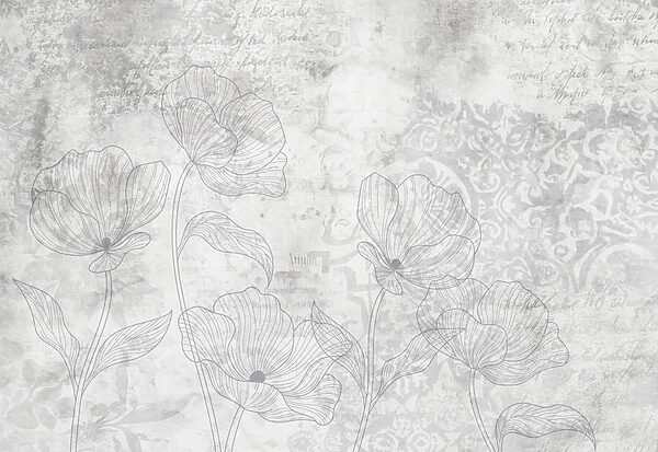 Grey and white floral pattern