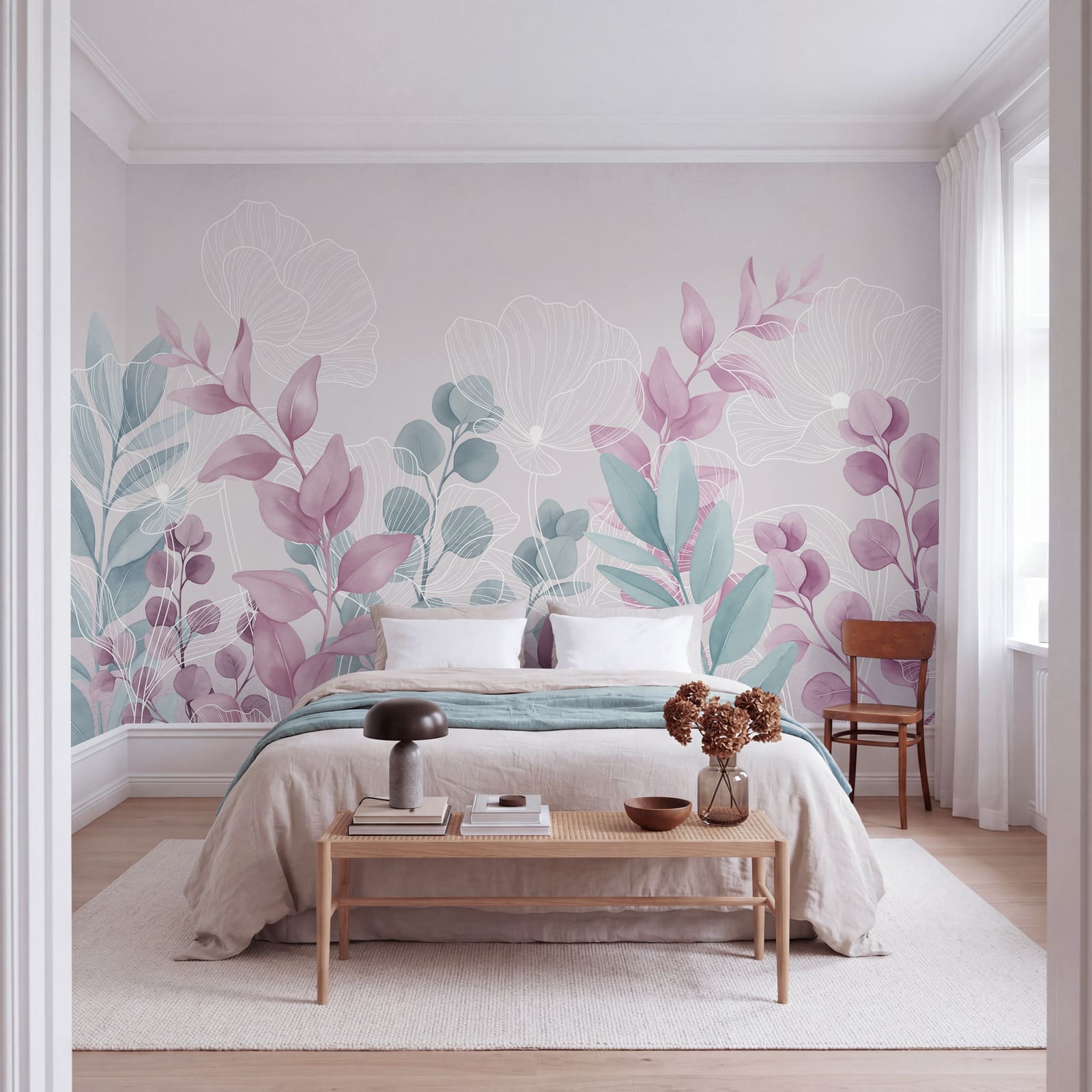 Spokojna, utrzymana w pastelowych barwach ilustracja botaniczna Spokojna, utrzymana w pastelowych barwach ilustracja botaniczna