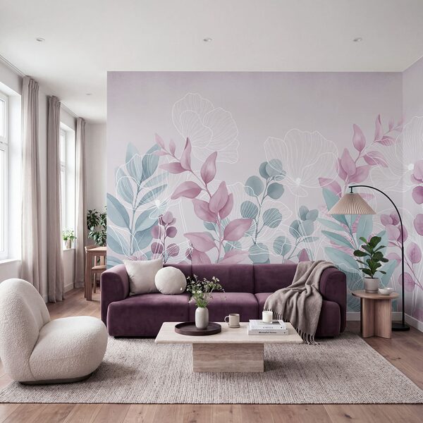 Spokojna, utrzymana w pastelowych barwach ilustracja botaniczna Spokojna, utrzymana w pastelowych barwach ilustracja botaniczna