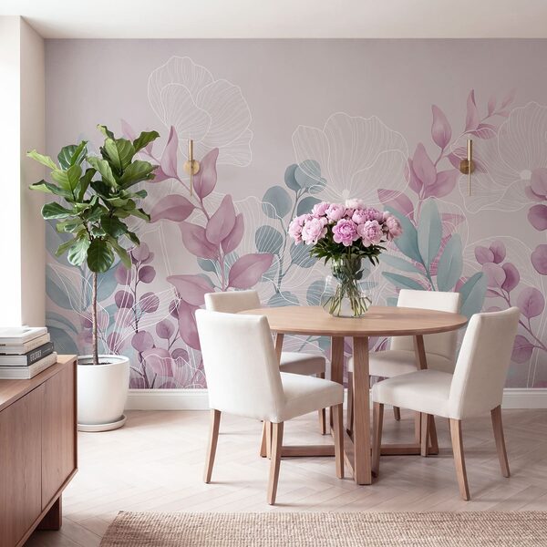 Spokojna, utrzymana w pastelowych barwach ilustracja botaniczna Spokojna, utrzymana w pastelowych barwach ilustracja botaniczna