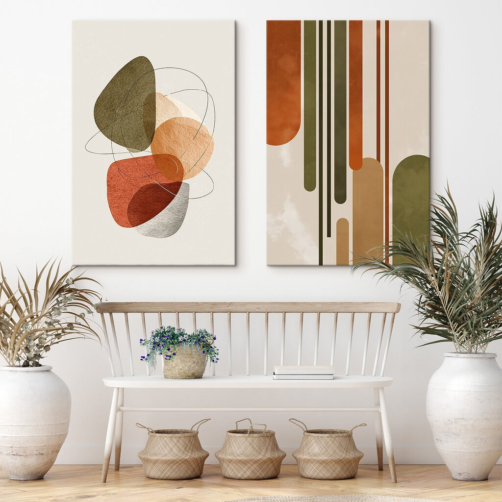 - Abstract forms in earthy tones
