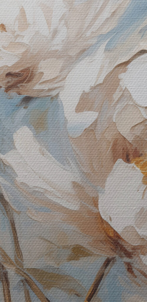 Painting of flowers on canvas Painting of flowers on canvas