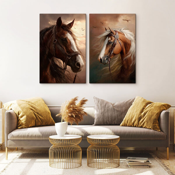 Collage of horses with a bridle Collage of horses with a bridle