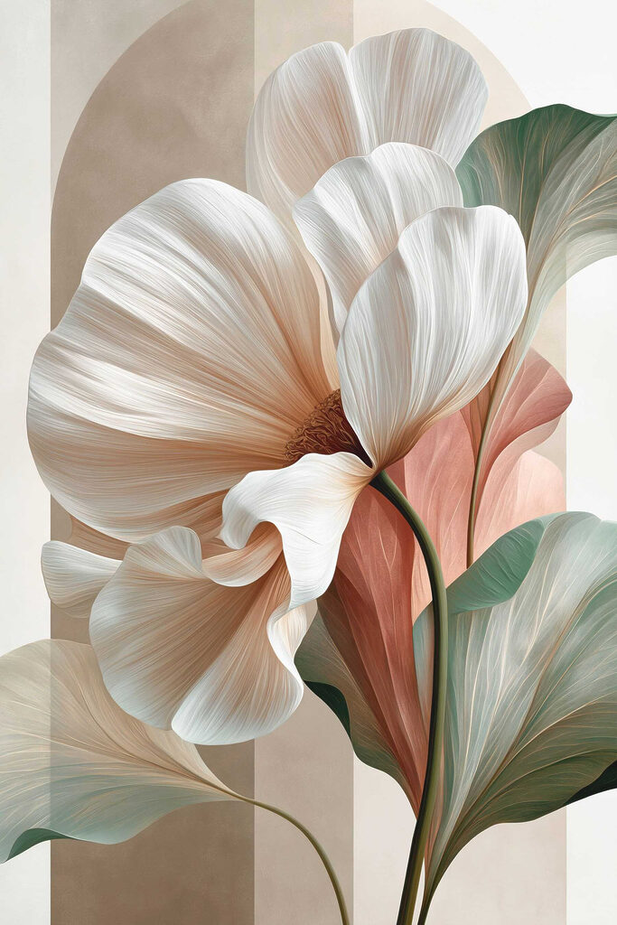 - Elegant blooms in soft hues