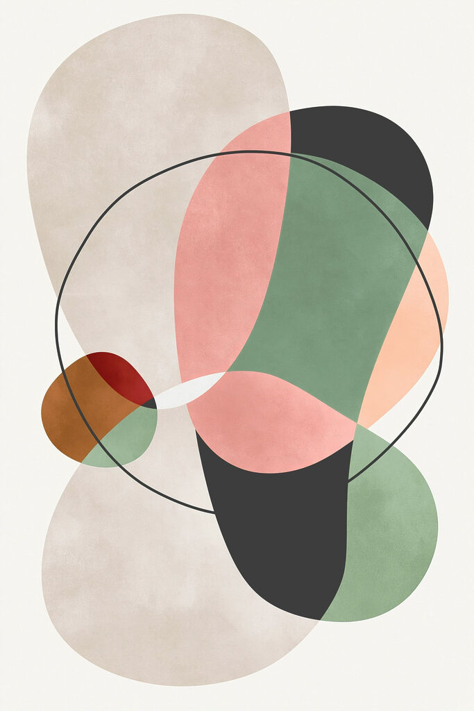 Colorful art piece with circles and lines Colorful art piece with circles and lines