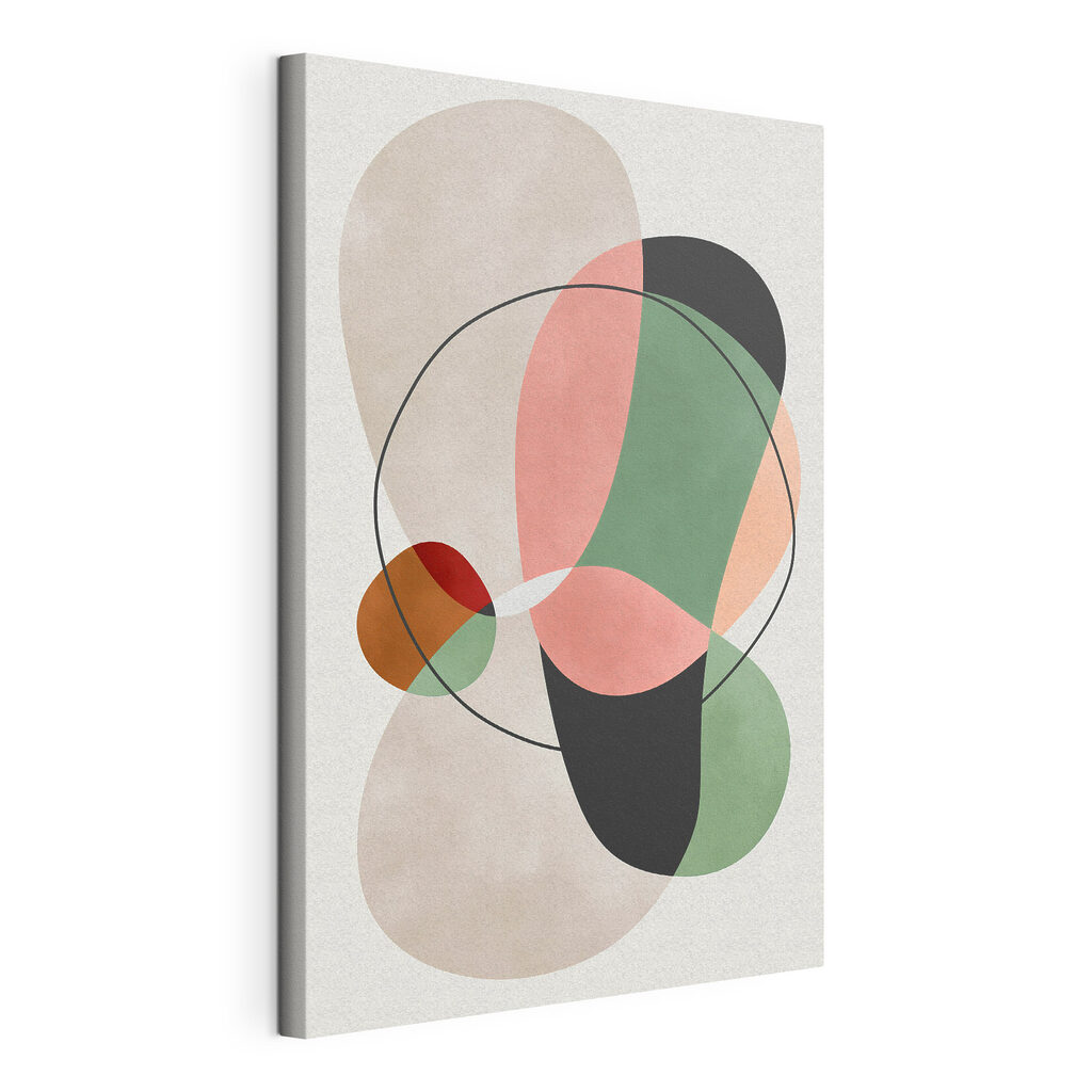 Colorful art piece with circles and lines Colorful art piece with circles and lines