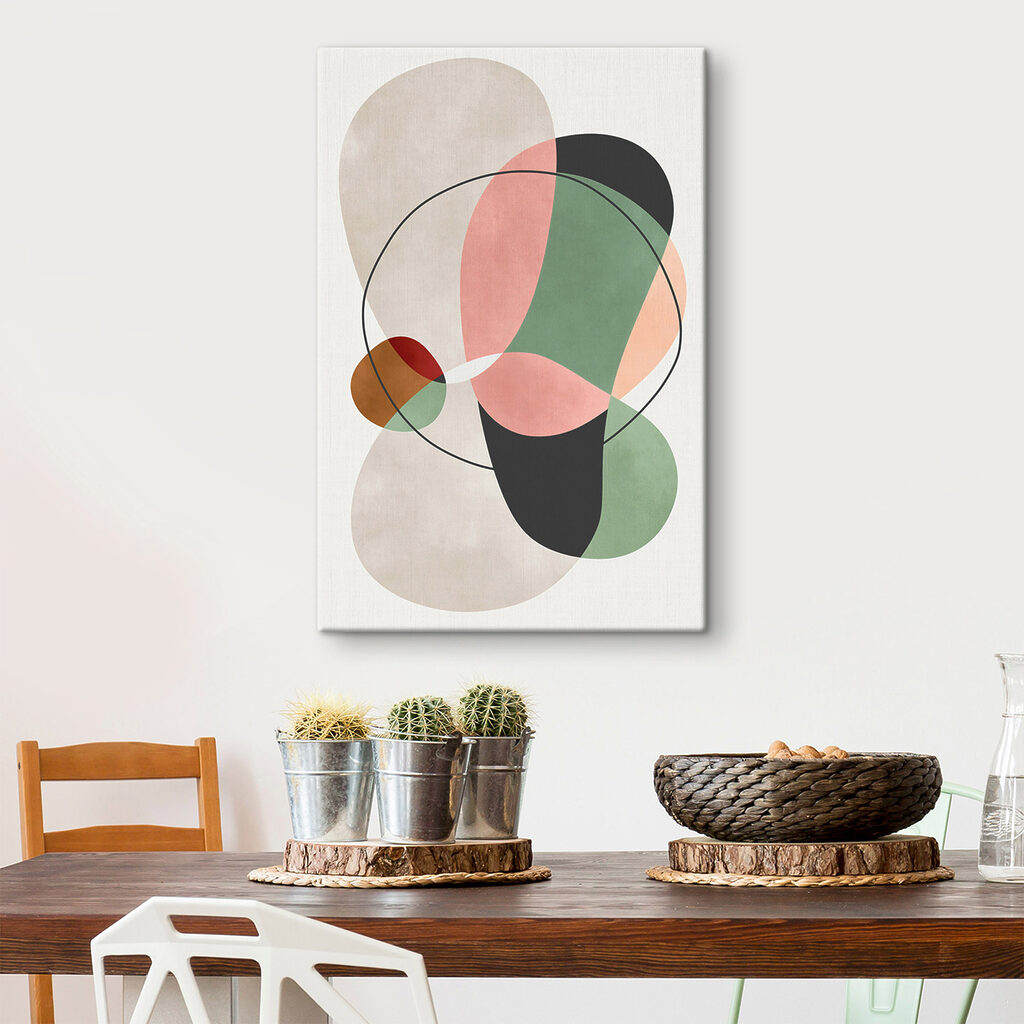Colorful art piece with circles and lines Colorful art piece with circles and lines